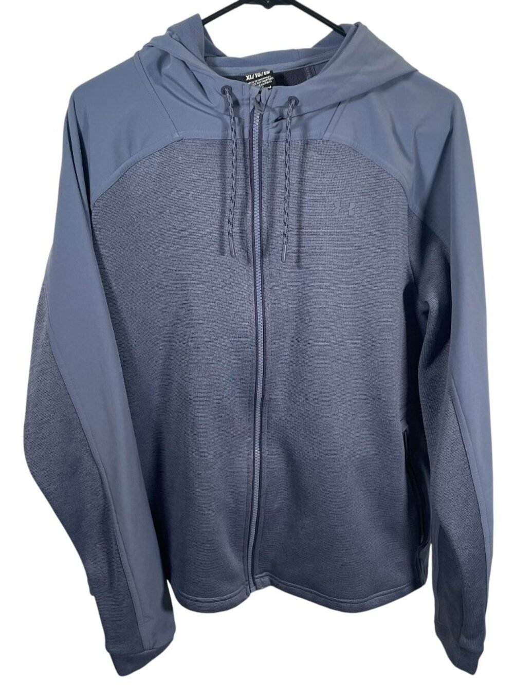 Under Armour Full-Zip Hoodie Swacket Womens XL Blue Gray Jacket Pockets